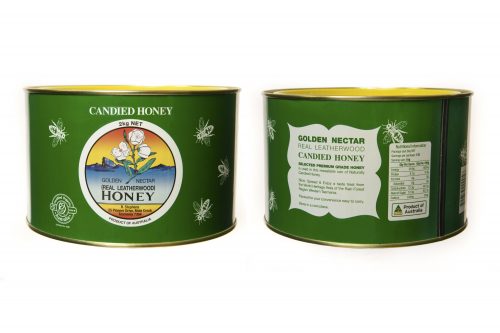 Golden Nectar Leatherwood Candied Honey Metal Can